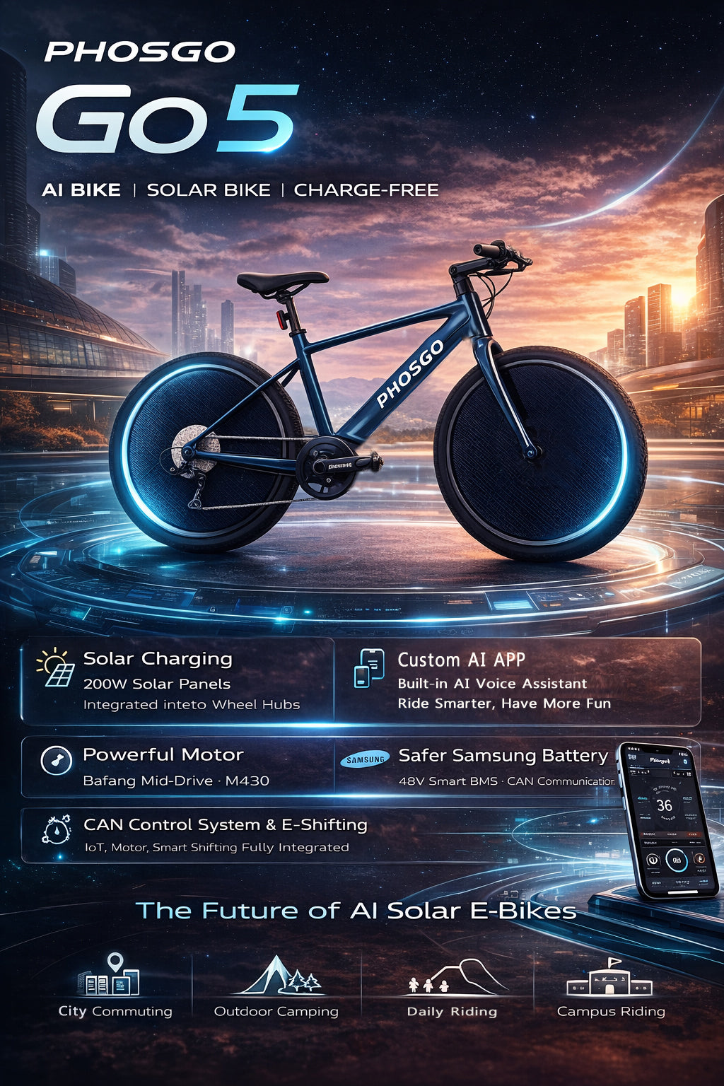 PHOSGO Go 5 Solar Bike - Deposit Reservation